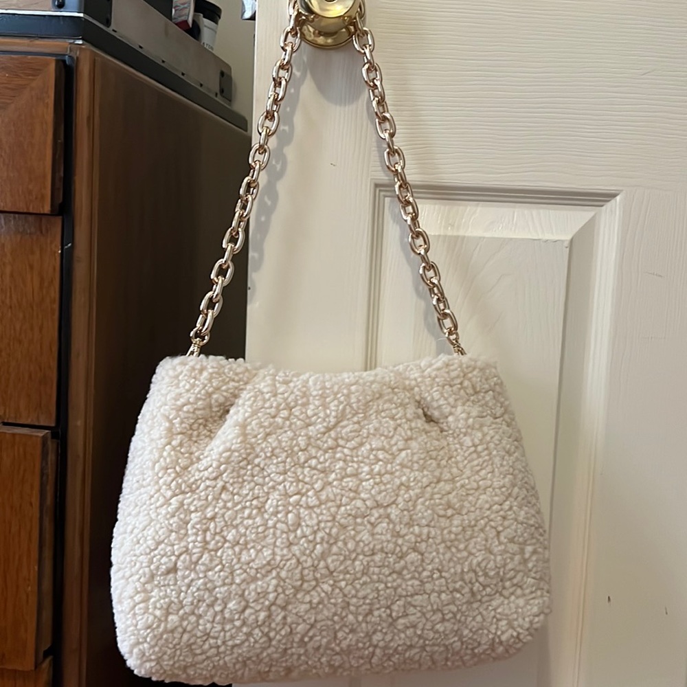H&M Faux Shearling Clutch Bag